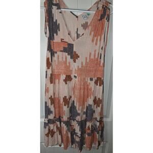 Susina Sleeveless Multicolor Knee Length Boho Dress Small